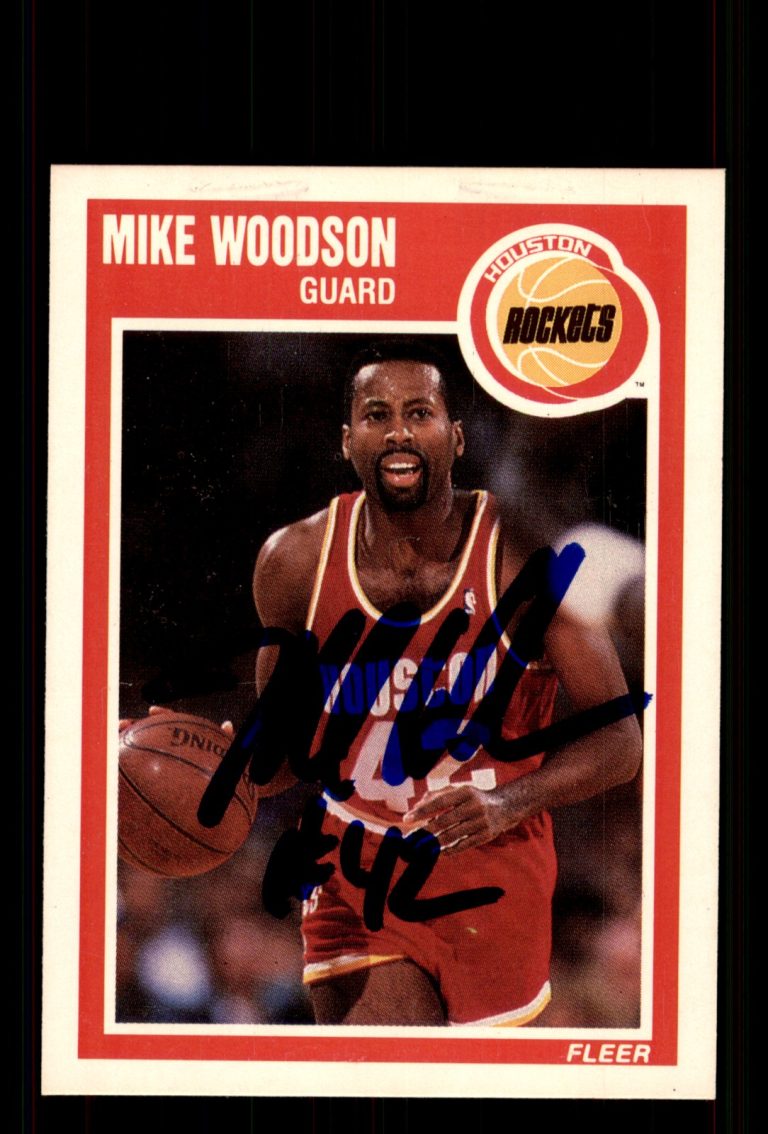 Signed Basketball Card Auto Mike Woodson 1989-90 Fleer #63 Houston Rockets