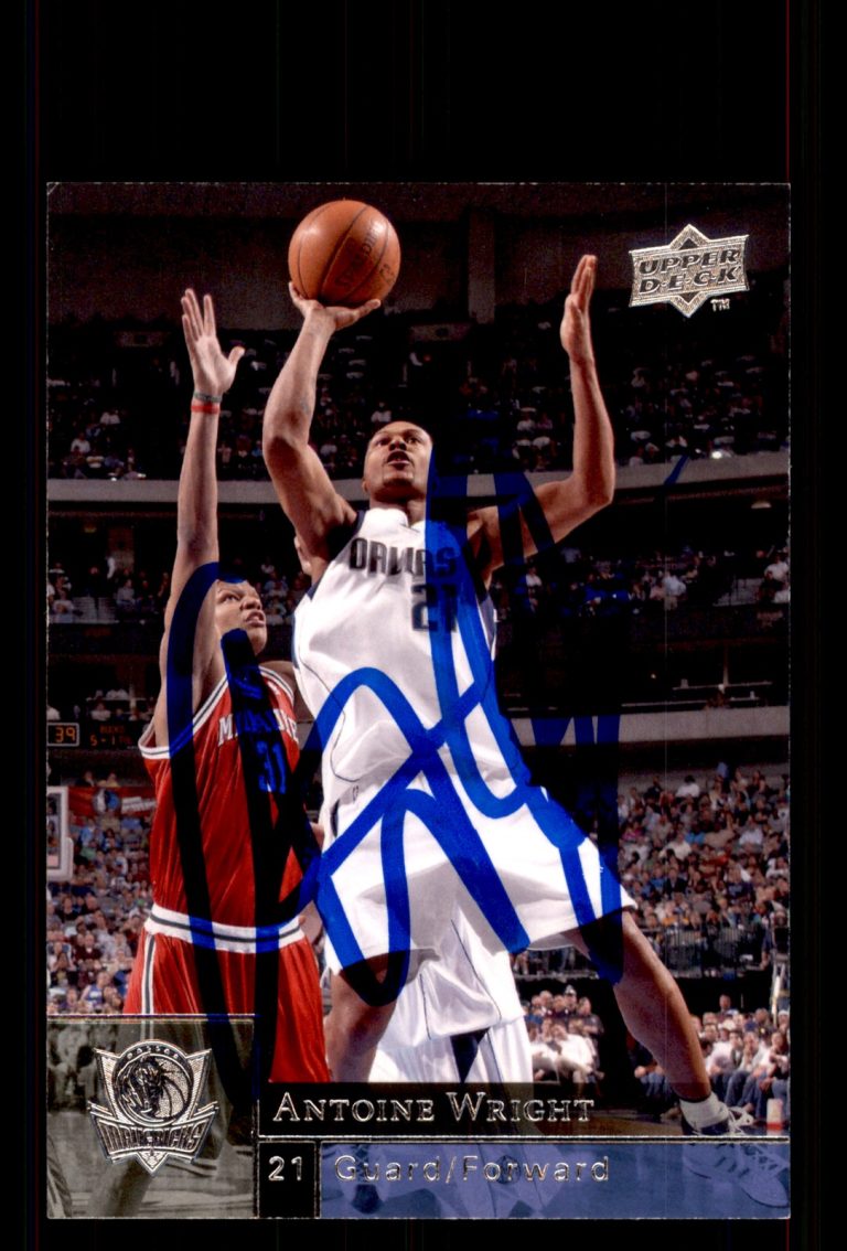 Signed Basketball Card Auto Antoine Wright 2009-10 Upper Deck #38 Mavericks