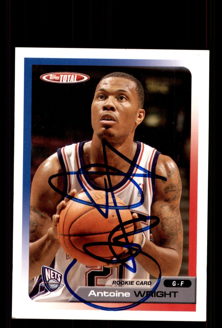 Signed Basketball Card Auto Antoine Wright 2005-06 Topps Total #269 Nets