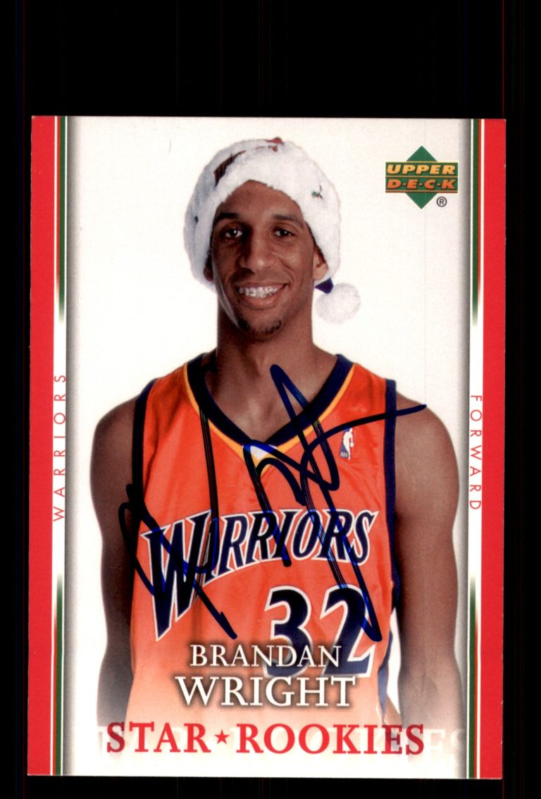 Signed Basketball Card Auto Brandan Wright 2007-08 Upper Deck #SH-BW Warriors