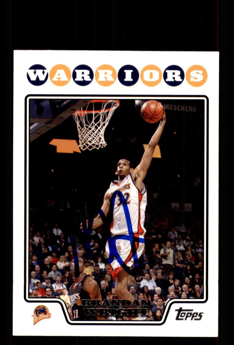 Signed Basketball Card Auto Brandan Wright 2008-09 Topps #88 Warriors