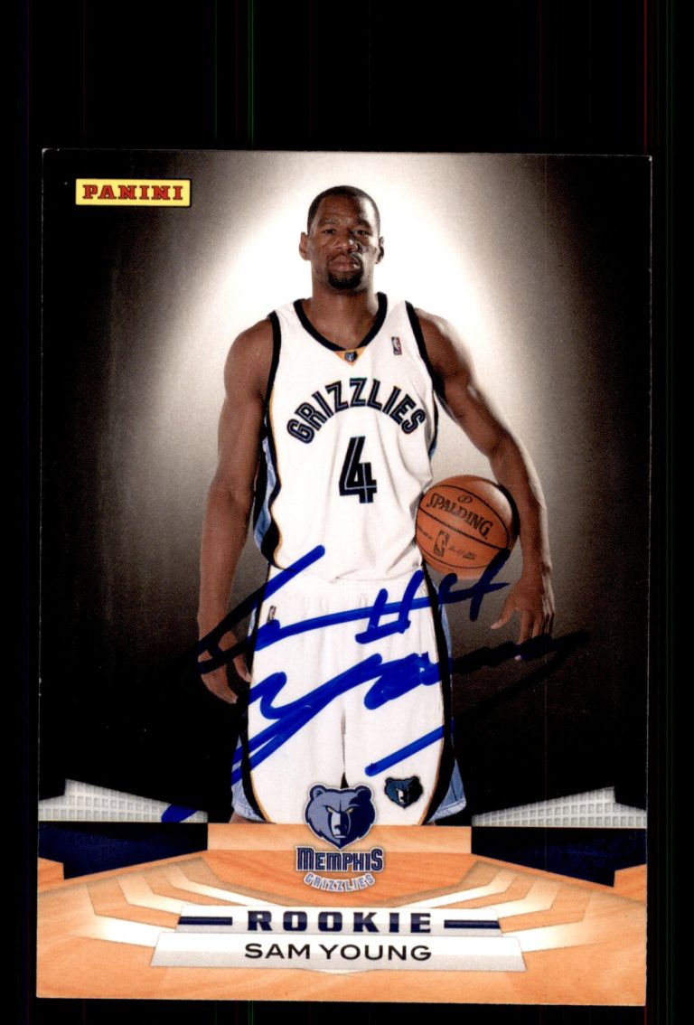 Signed Basketball Card Auto Sam Young 2009-10 Panini #335 Memphis Grizzlies