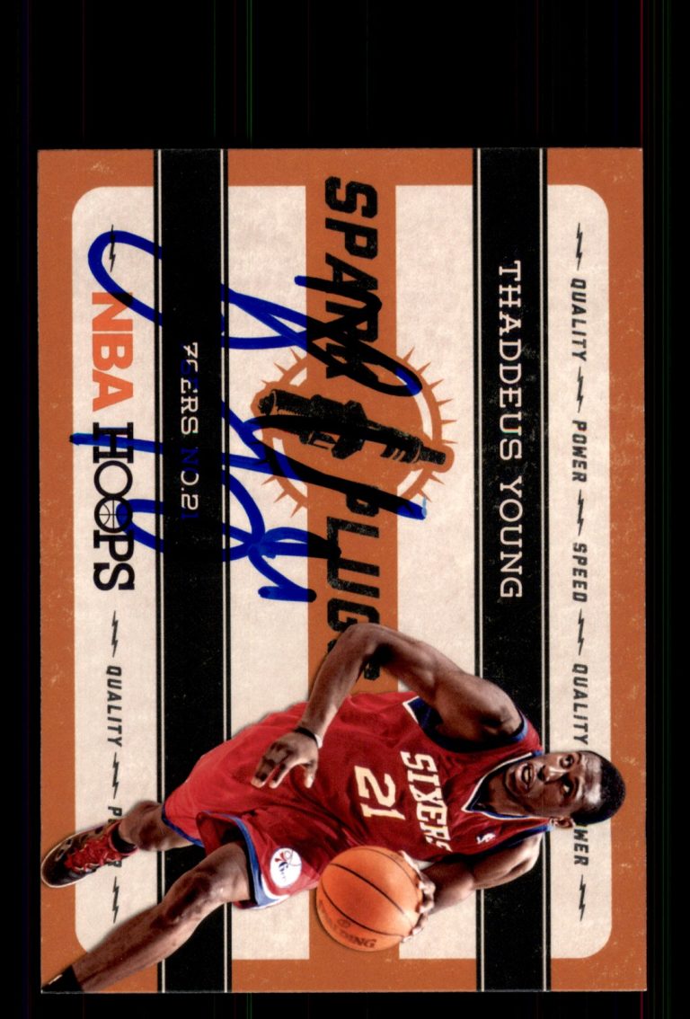 Signed Basketball Card Auto Thaddeus Young 2012-13 Hoops International #16