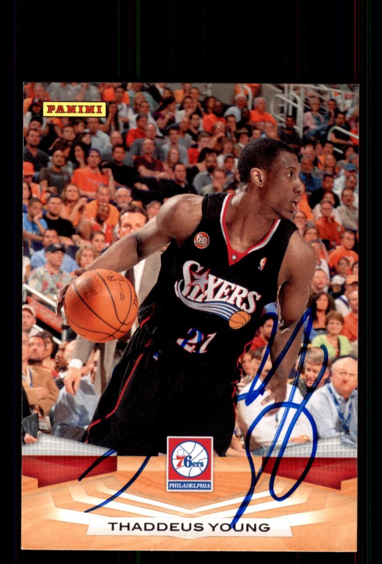 Signed Basketball Card Auto Thaddeus Young 2009-10 Panini #39 Philadelphia 76ers
