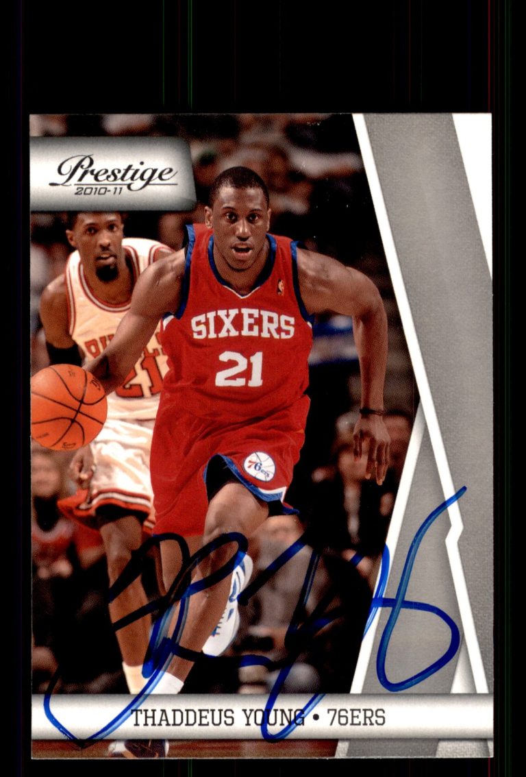 Signed Basketball Card Auto Thaddeus Young 2010-11 Panini Prestige #92 76ers