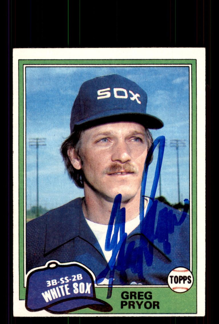 Signed Baseball Card Auto Greg Pryor 1981 Topps #608 Chicago White Sox