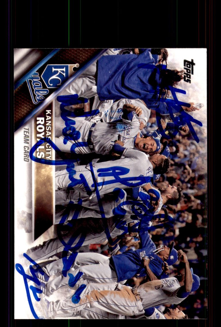 Signed Baseball Card Auto Kansas City Royals 2016 Topps #399 Multi Auto