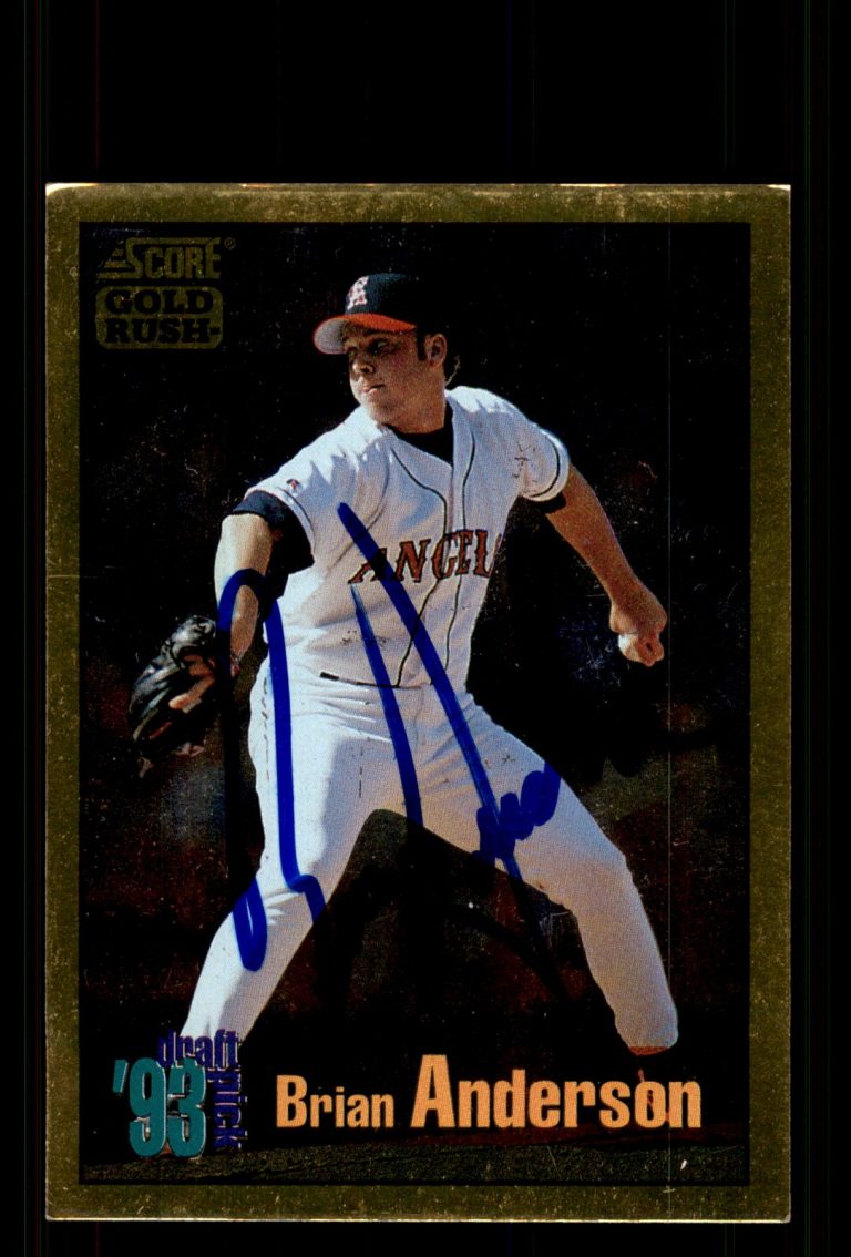 Signed Baseball Card Auto Brian Anderson 1994 Score #468 California Angels