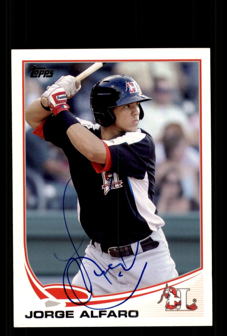 Signed Baseball Card Auto Jorge Alfaro 2013 Topps Pro Debut #207 Crawdads