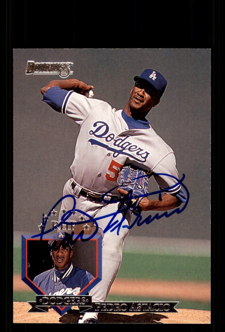 Signed Baseball Card Auto Pedro Astacio 1995 Donruss #337 Los Angeles Dodgers