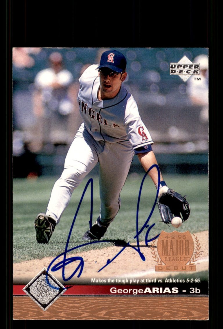 Signed Baseball Card Auto George Arias 1997 Upper Deck #293 California Angels