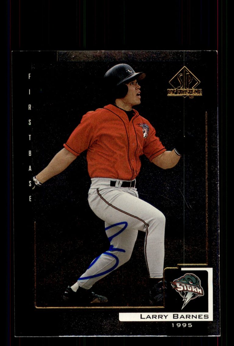 Signed Baseball Card Auto Larry Barnes 2000 SP Top Prospects #11 Storm