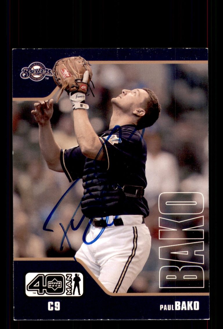Signed Baseball Card Auto Paul Bako 2002 Upper Deck 40-Man #563 Brewers