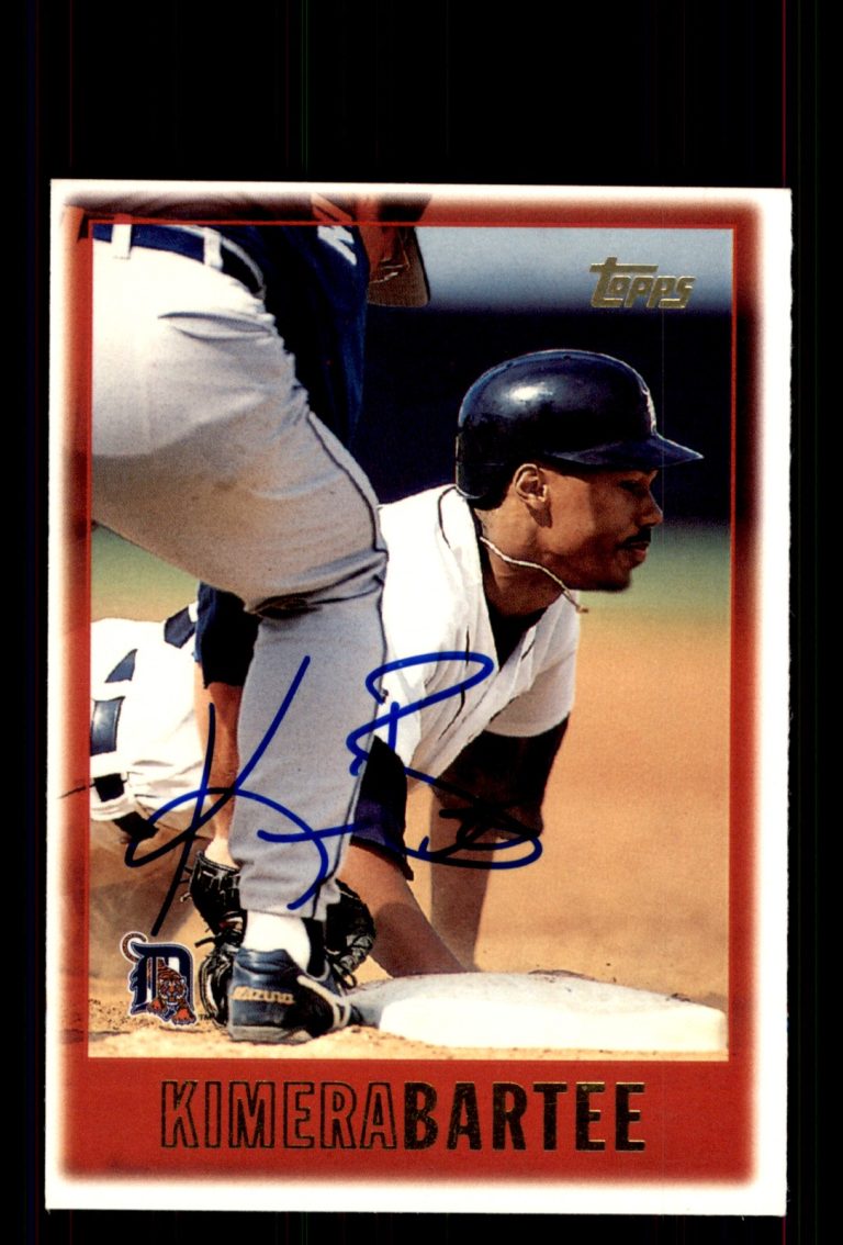 Signed Baseball Card Auto Kimera Bartee 1997 Topps #309 Detroit Tigers