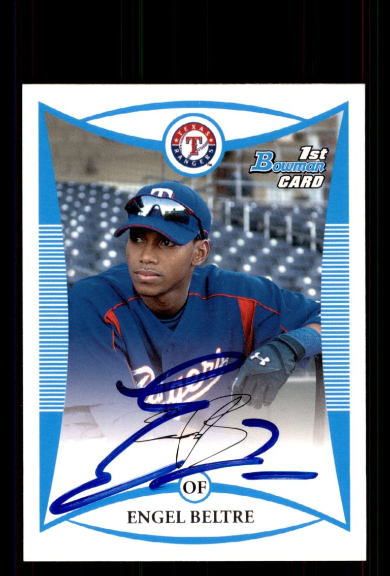 Signed Baseball Card Auto Engel Beltre 2008 Bowman #BP53 Texas Rangers