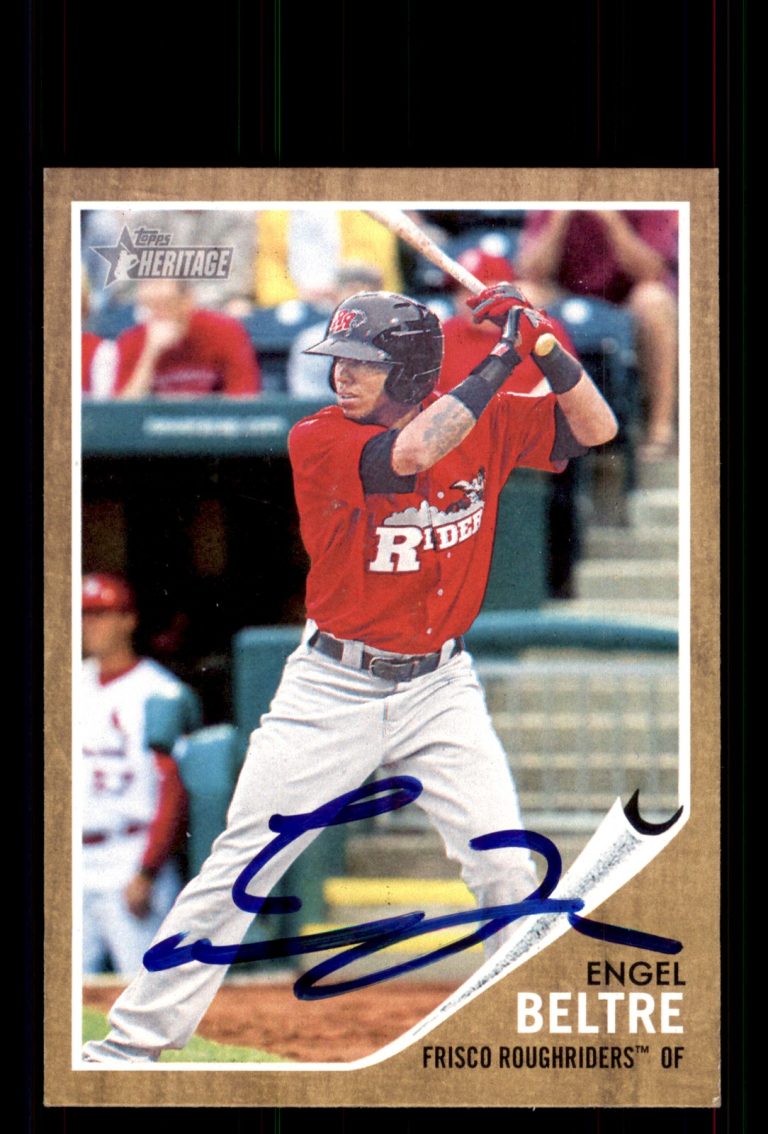 Signed Baseball Card Auto Engel Beltre 2011 Topps Heritage Minor League #63