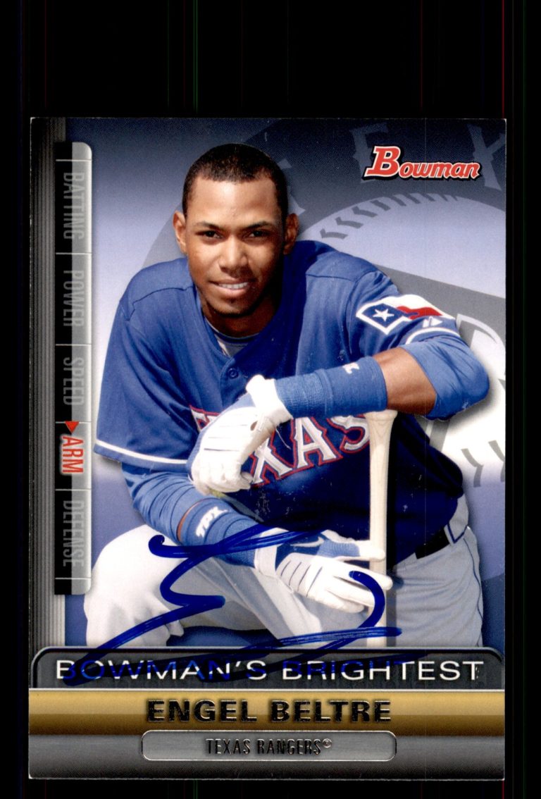Signed Baseball Card Auto Engel Beltre 2011 Bowman #BBR14 Texas Rangers