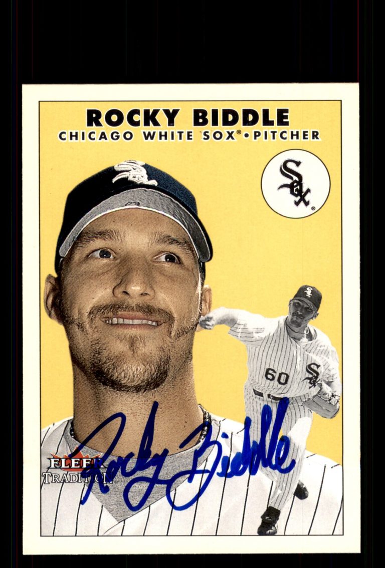 Signed Baseball Card Auto Rocky Biddle 2000 Fleer Tradition Update #U138