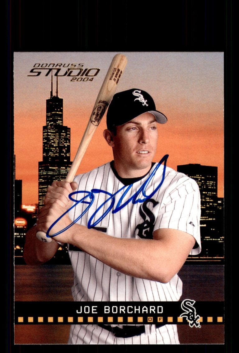 Signed Baseball Card Auto Joe Borchard 2004 Donruss Studio #53 Chicago White Sox