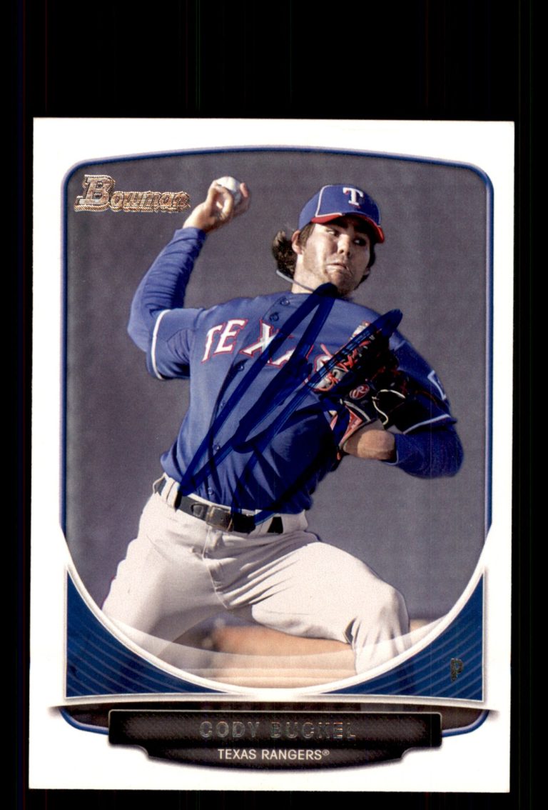 Signed Baseball Card Auto Cody Buckel 2013 Bowman #BP97 Texas Rangers