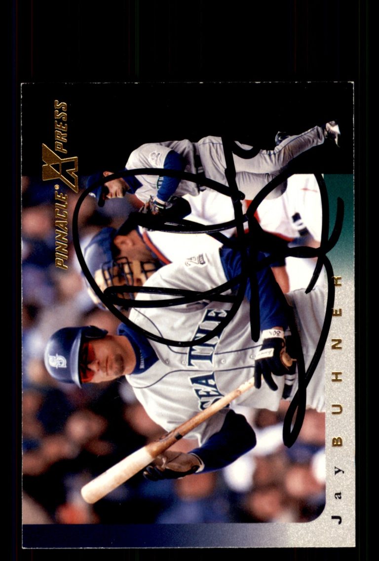 Signed Baseball Card Auto Jay Buhner 1997 Pinnacle X-Press #36 Seattle Mariners