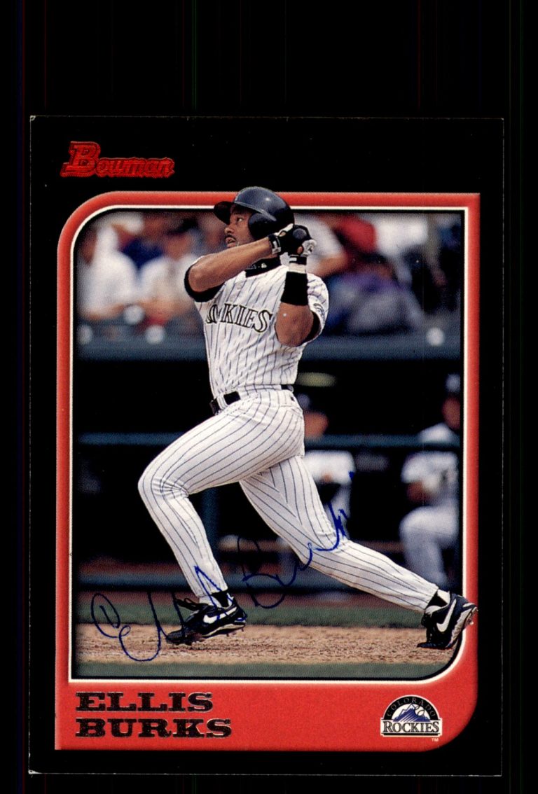 Signed Baseball Card Auto Ellis Burks 1997 Bowman #222 Colorado Rockies