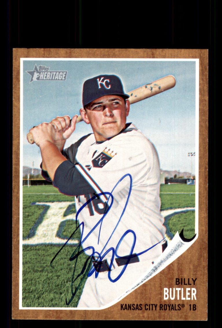 Signed Baseball Card Auto Billy Butler 2011 Topps Heritage #275 Royals