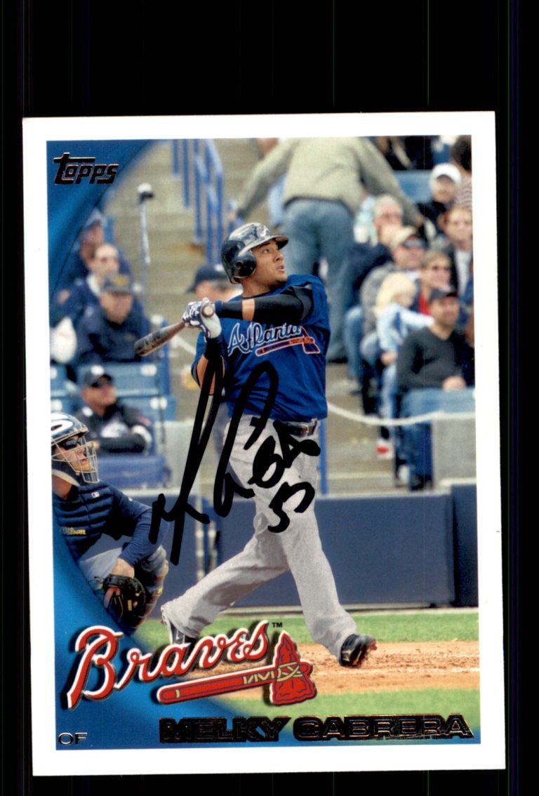 Signed Baseball Card Auto Melky Cabrera 2010 Topps #342 Atlanta Braves