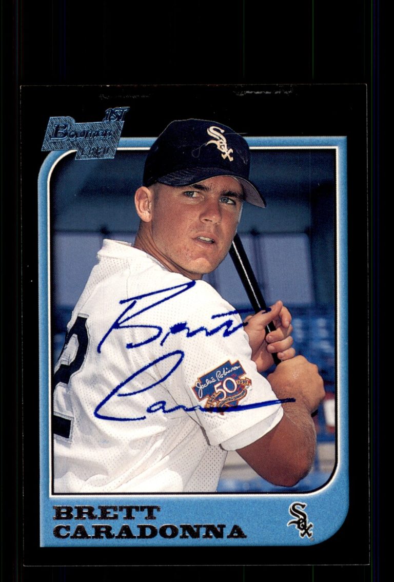Signed Baseball Card Auto Brett Caradonna 1997 Bowman #425 Chicago White Sox