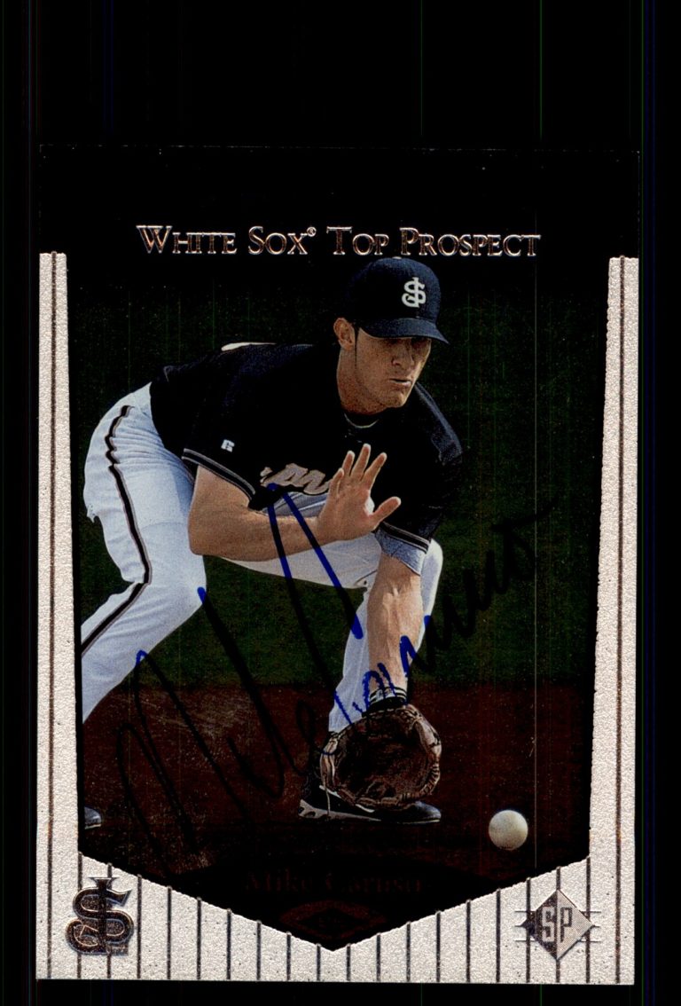 Signed Baseball Card Auto Mike Caruso 1998 SP Top Prospects #35 San Jose Giants
