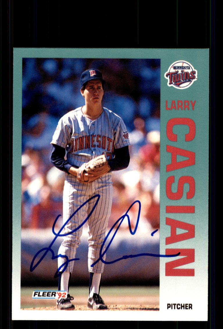 Signed Baseball Card Auto Larry Casian 1992 Fleer #199 Minnesota Twins