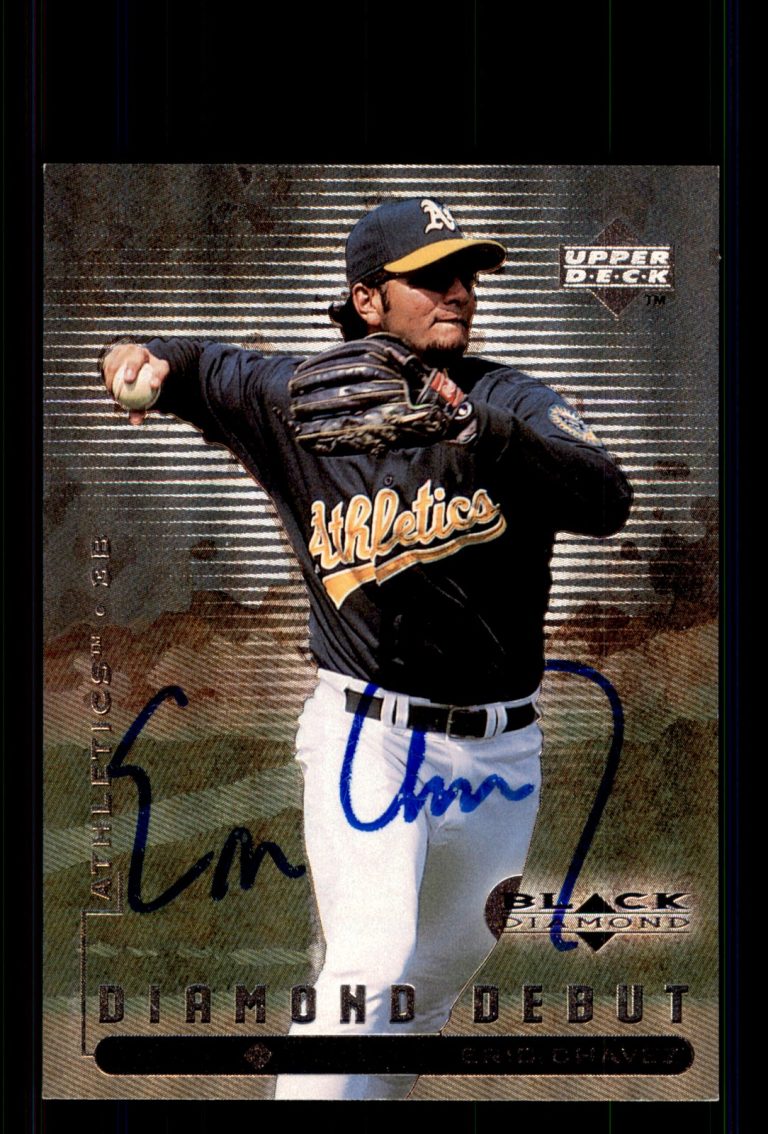 Signed Baseball Card Auto Eric Chavez 1999 Upper Deck Black Diamond #109