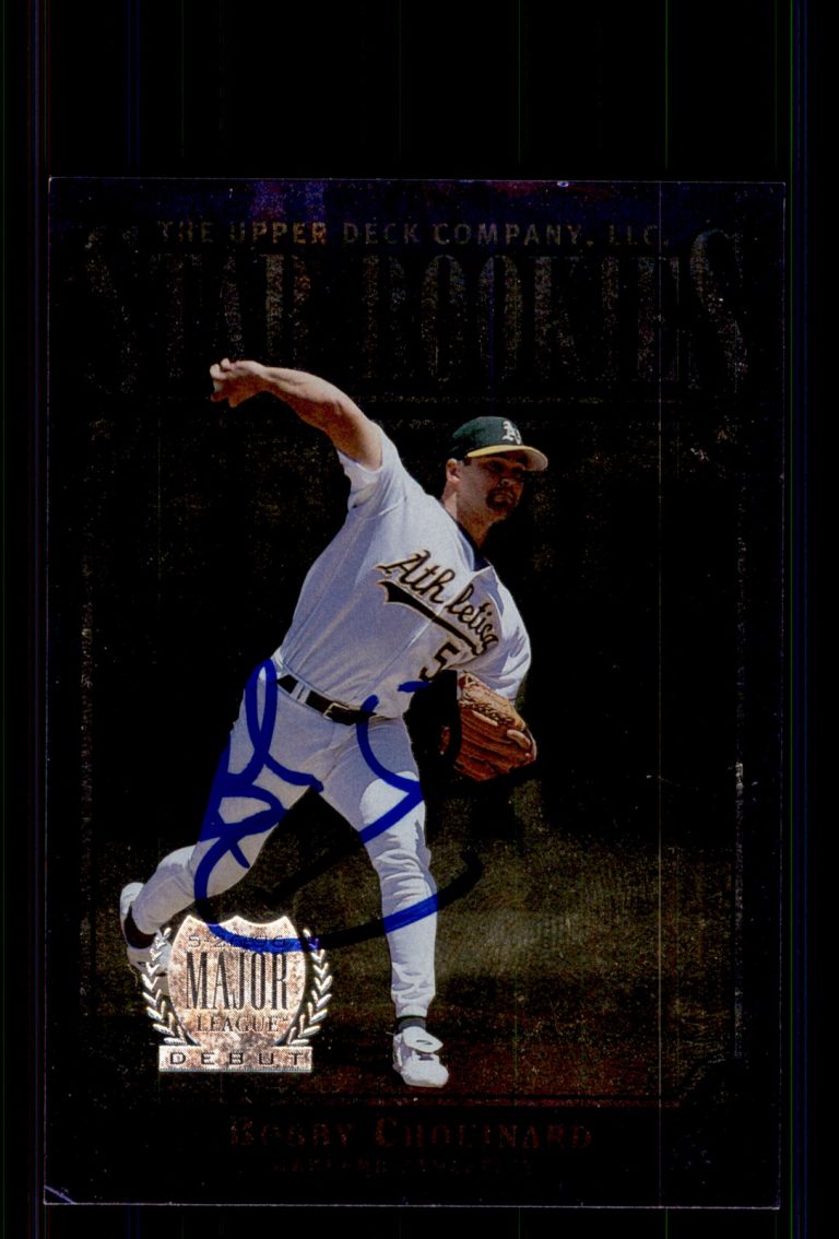 Signed Baseball Card Auto Bobby Chouinard 1997 Upper Deck #283 Oakland Athletics