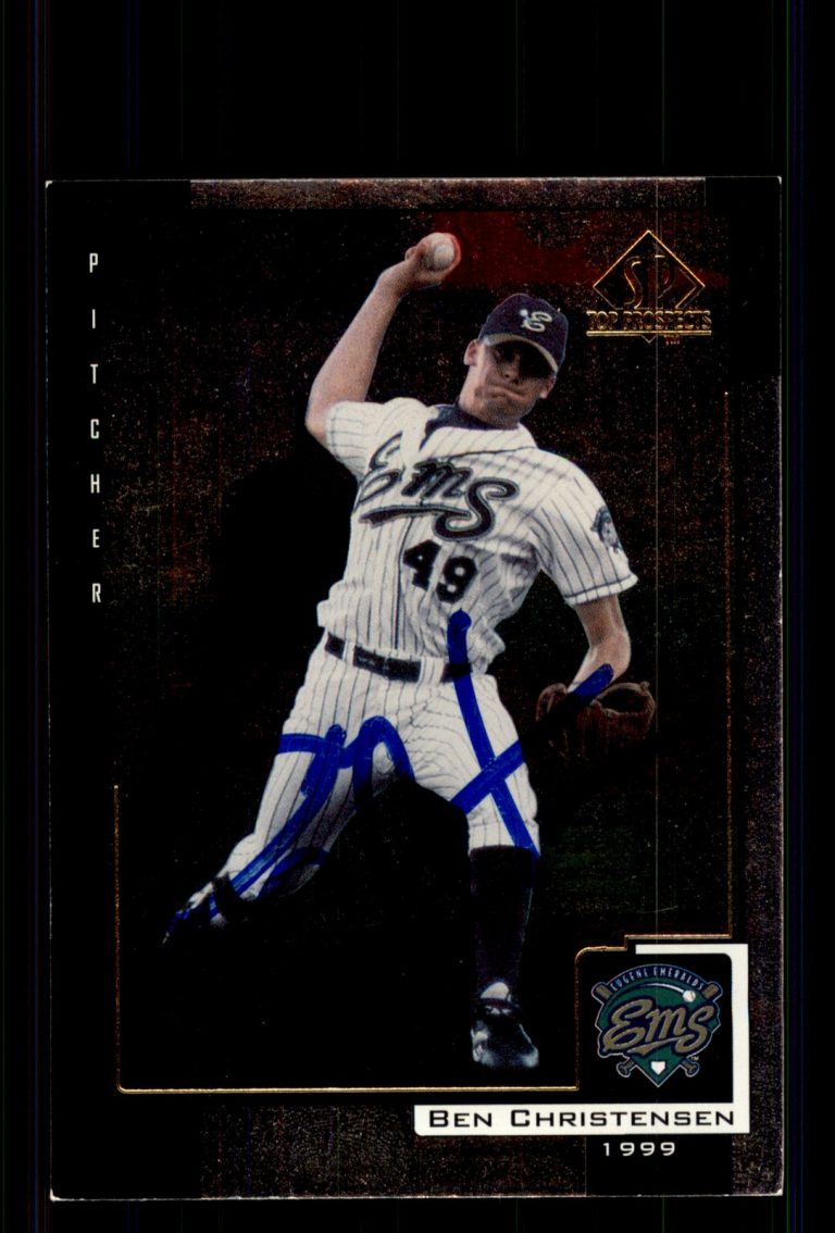 Signed Baseball Card Auto Ben Christensen 2000 SP Top Prospects #43 Emeralds