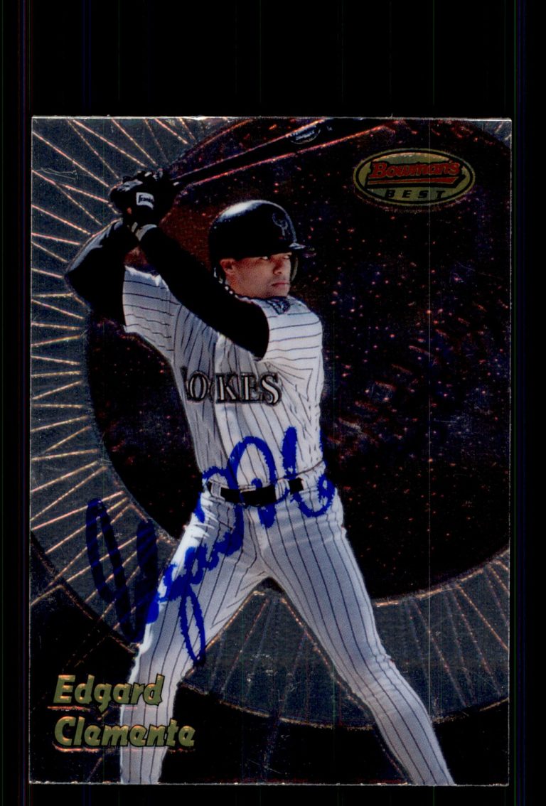 Signed Baseball Card Auto Edgard Clemente 1998 Bowman's Best #160 Rockies