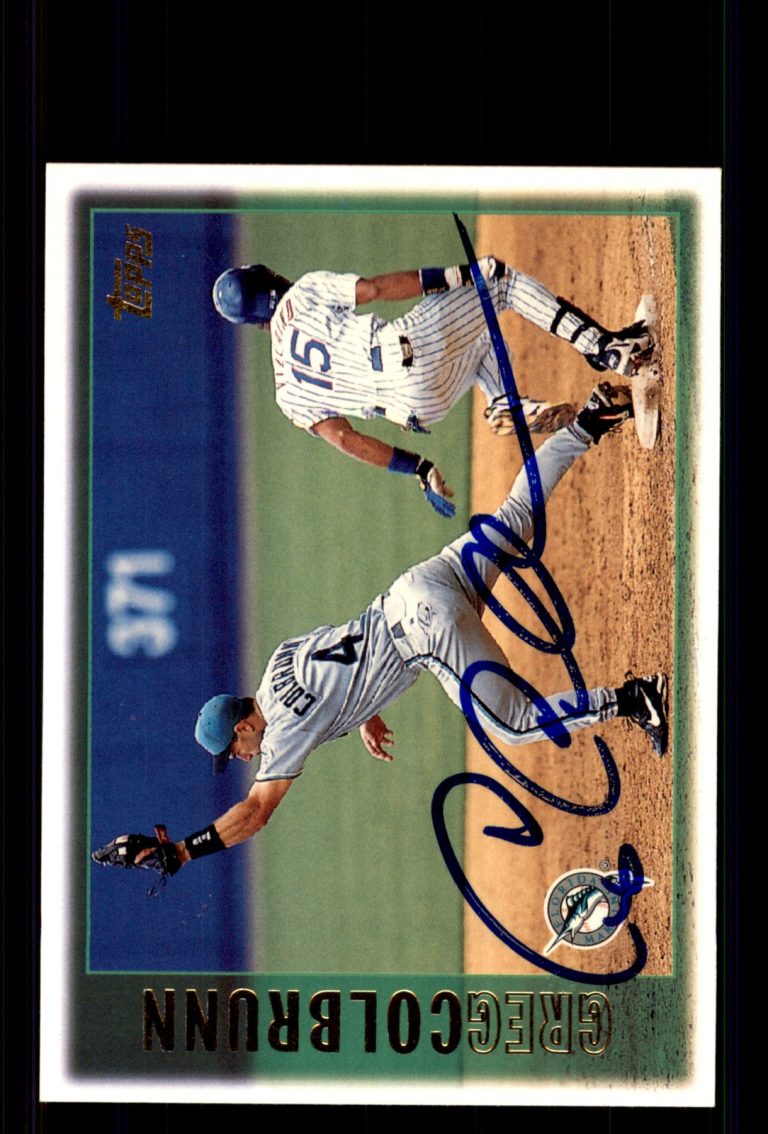 Signed Baseball Card Auto Greg Colbrunn 1997 Topps #294 Florida Marlins