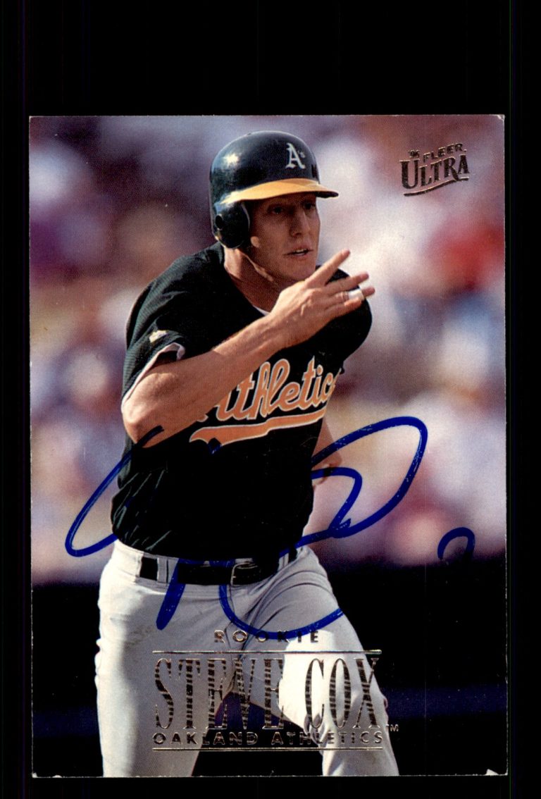 Signed Baseball Card Auto Steve Cox 1996 Ultra #399 Oakland Athletics