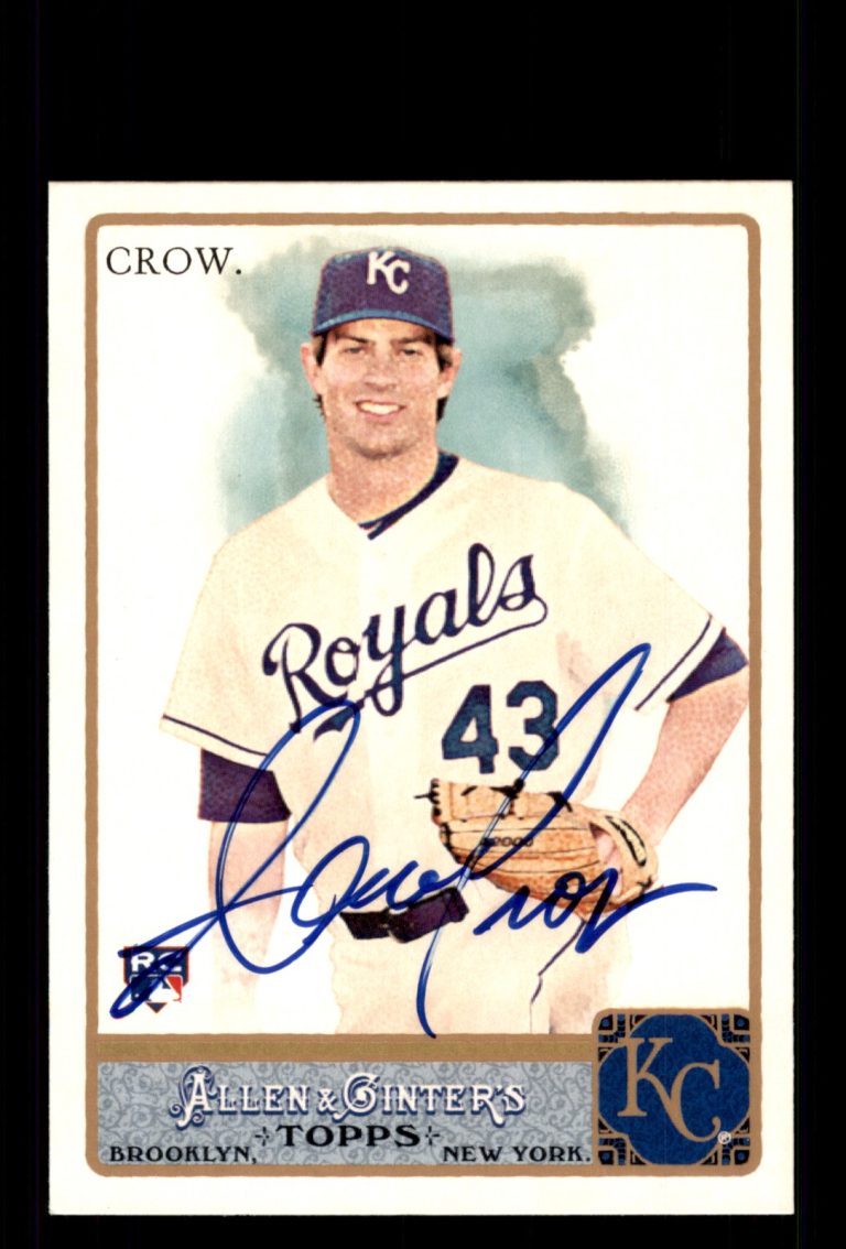 Signed Baseball Card Auto Aaron Crow 2011 Topps Allen & Ginter #177 Royals