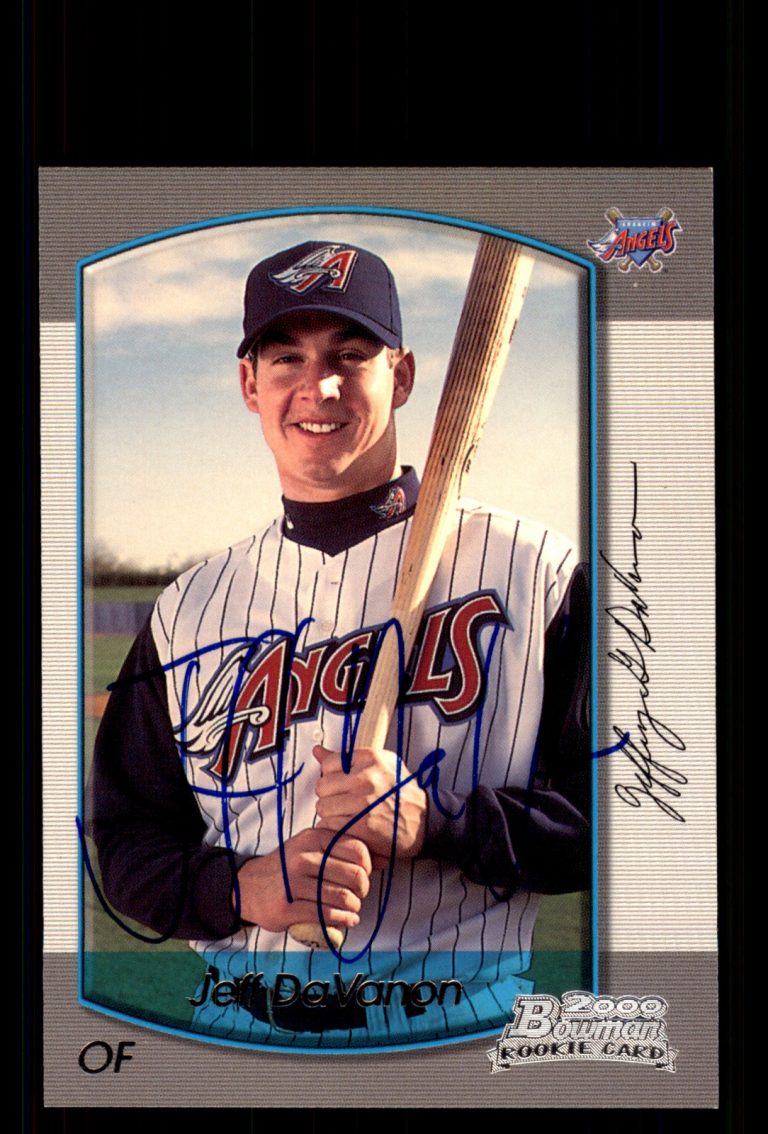 Signed Baseball Card Auto Jeff DaVanon 2000 Bowman #219 Anaheim Angels
