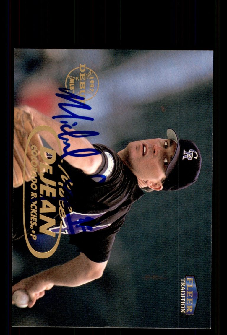 Signed Baseball Card Auto Mike DeJean 1998 Fleer Tradition #92 Colorado Rockies