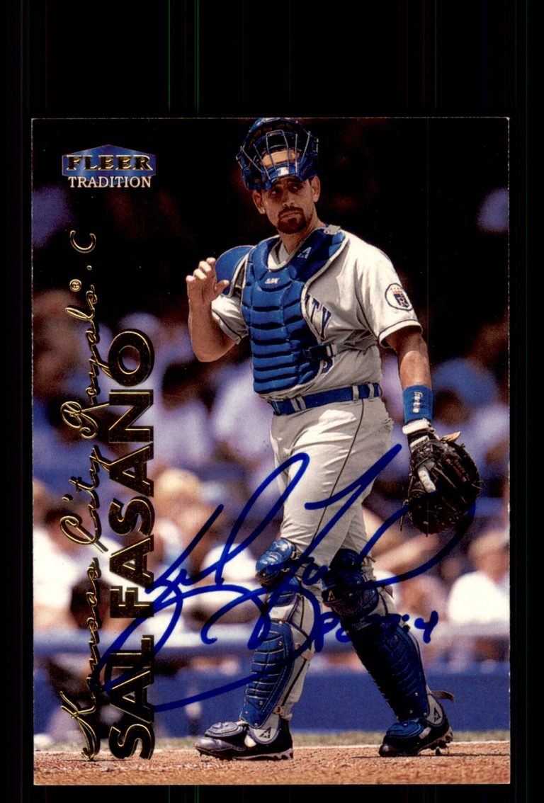 Signed Baseball Card Auto Sal Fasano 1999 Fleer Tradition #382 Royals