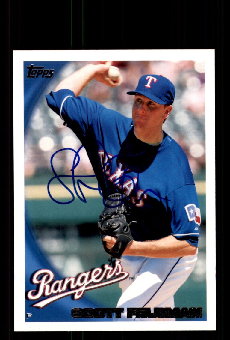 Signed Baseball Card Auto Scott Feldman 2010 Topps #374 Texas Rangers