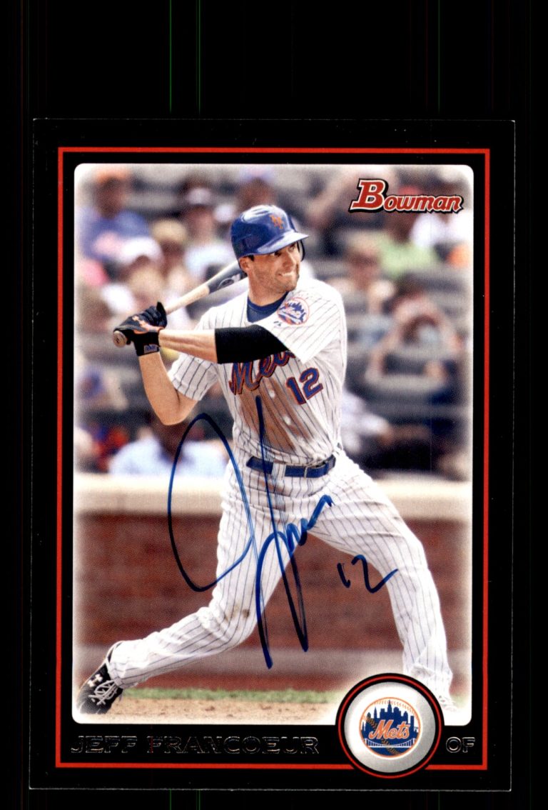 Signed Baseball Card Auto Jeff Francoeur 2010 Bowman #93 New York Mets
