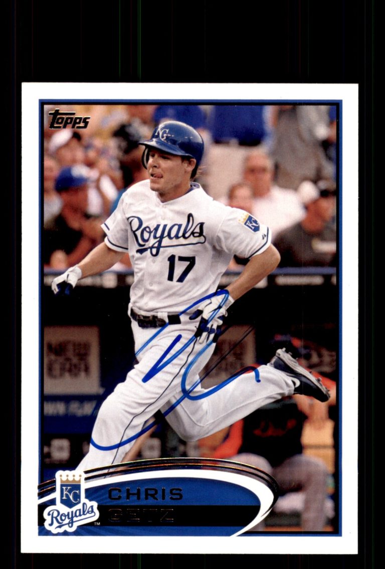 Signed Baseball Card Auto Chris Getz 2012 Topps #148a Kansas City Royals