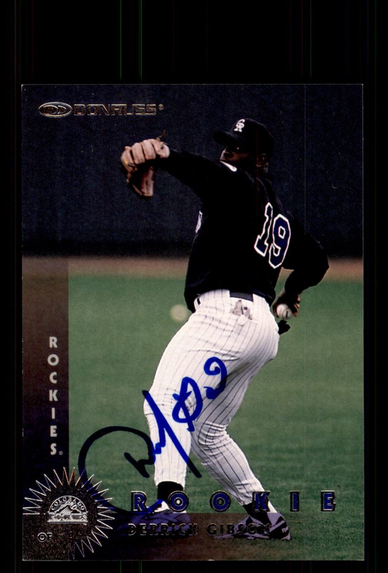 Signed Baseball Card Auto Derrick Gibson 1997 Donruss #391 Colorado Rockies