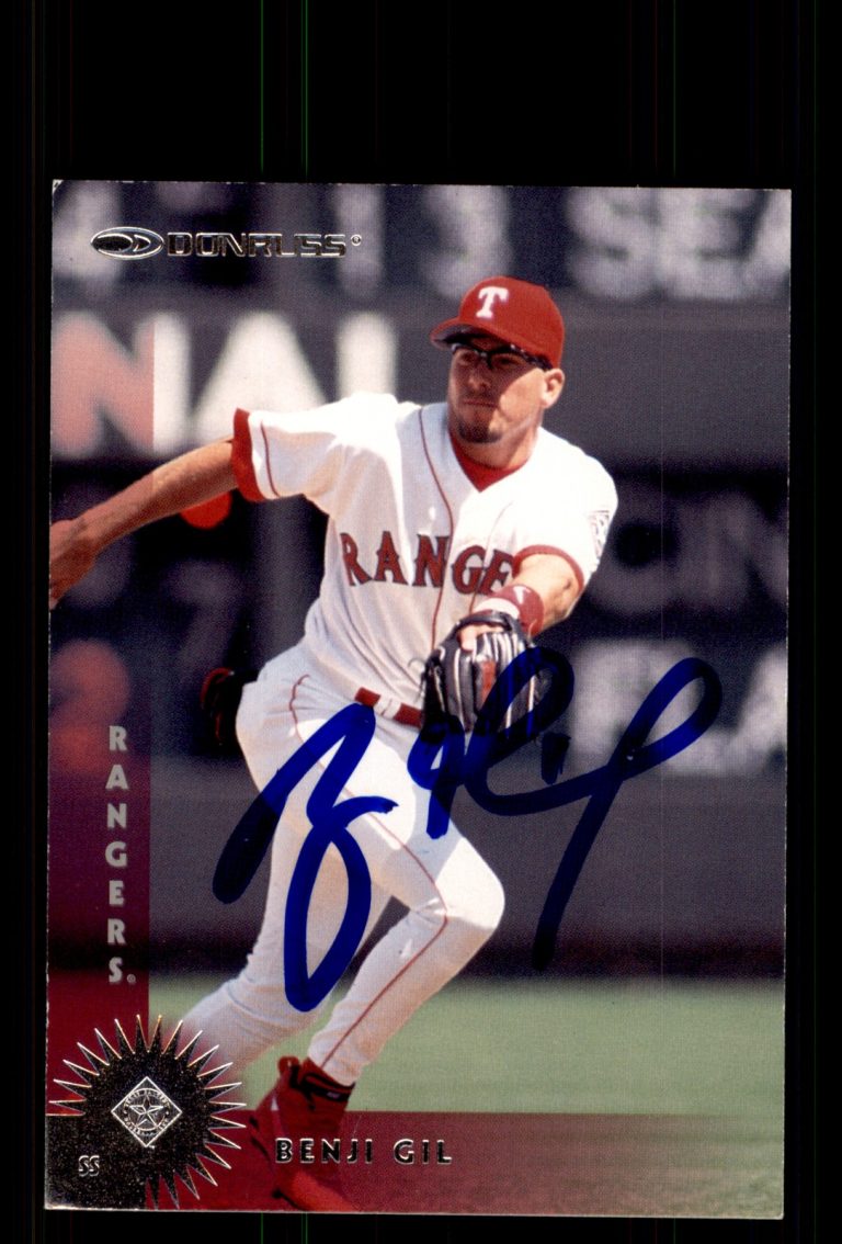 Signed Baseball Card Auto Benji Gil 1997 Donruss #317 Texas Rangers