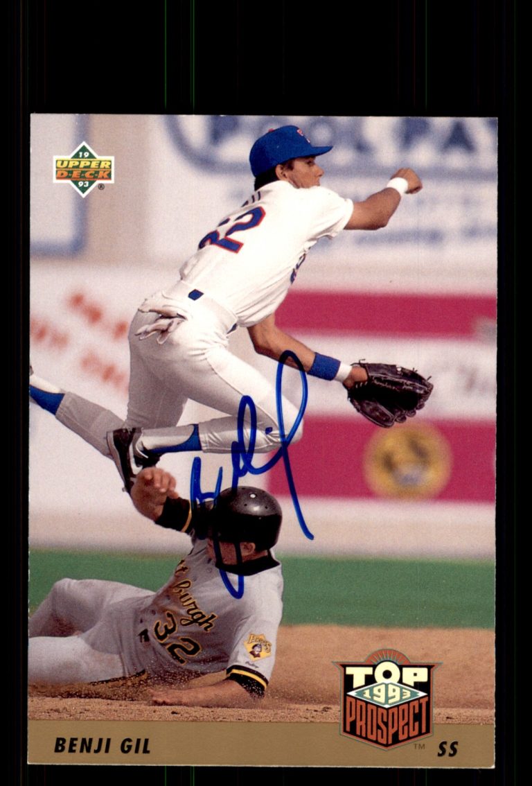 Signed Baseball Card Auto Benji Gil 1993 Upper Deck #441 Texas Rangers
