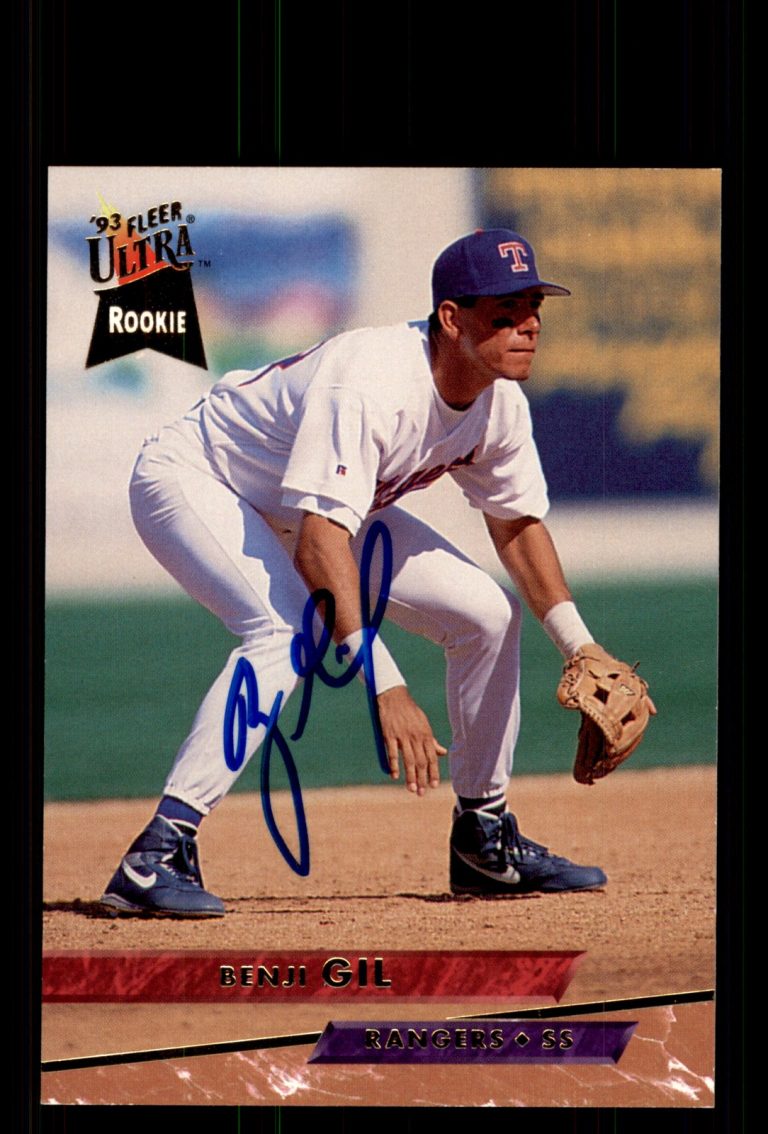 Signed Baseball Card Auto Benji Gil 1993 Ultra #628 Texas Rangers