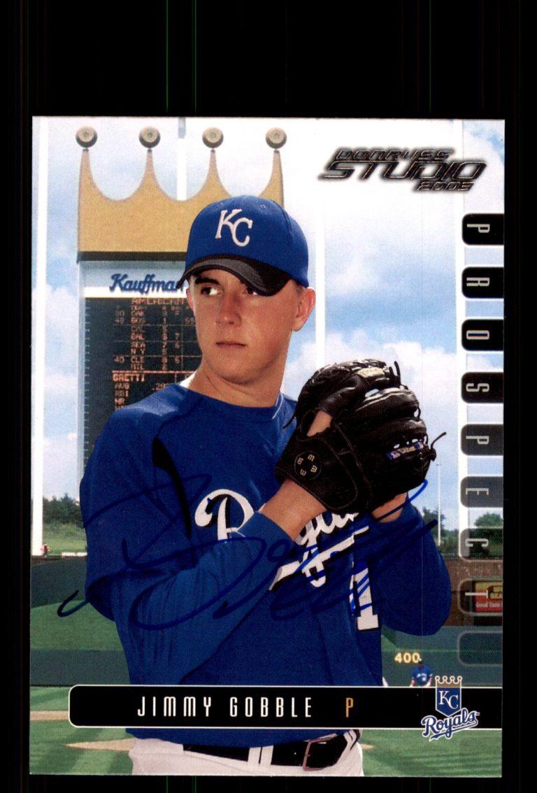Signed Baseball Card Auto Jimmy Gobble 2003 Donruss Studio #41 Royals