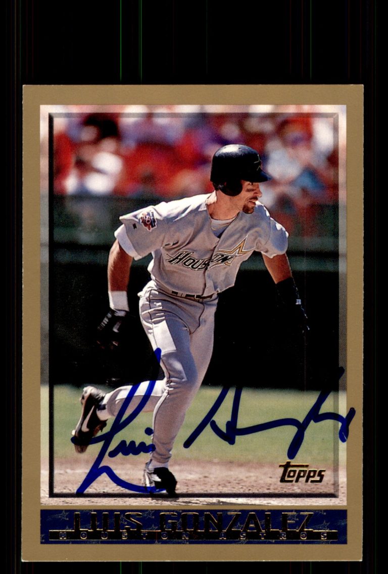 Signed Baseball Card Auto Luis Gonzalez 1998 Topps #210 Houston Astros